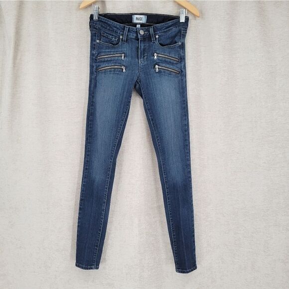 Paige Edgemont Medium Dark Wash Skinny Jeans Size 26 - Picture 1 of 15